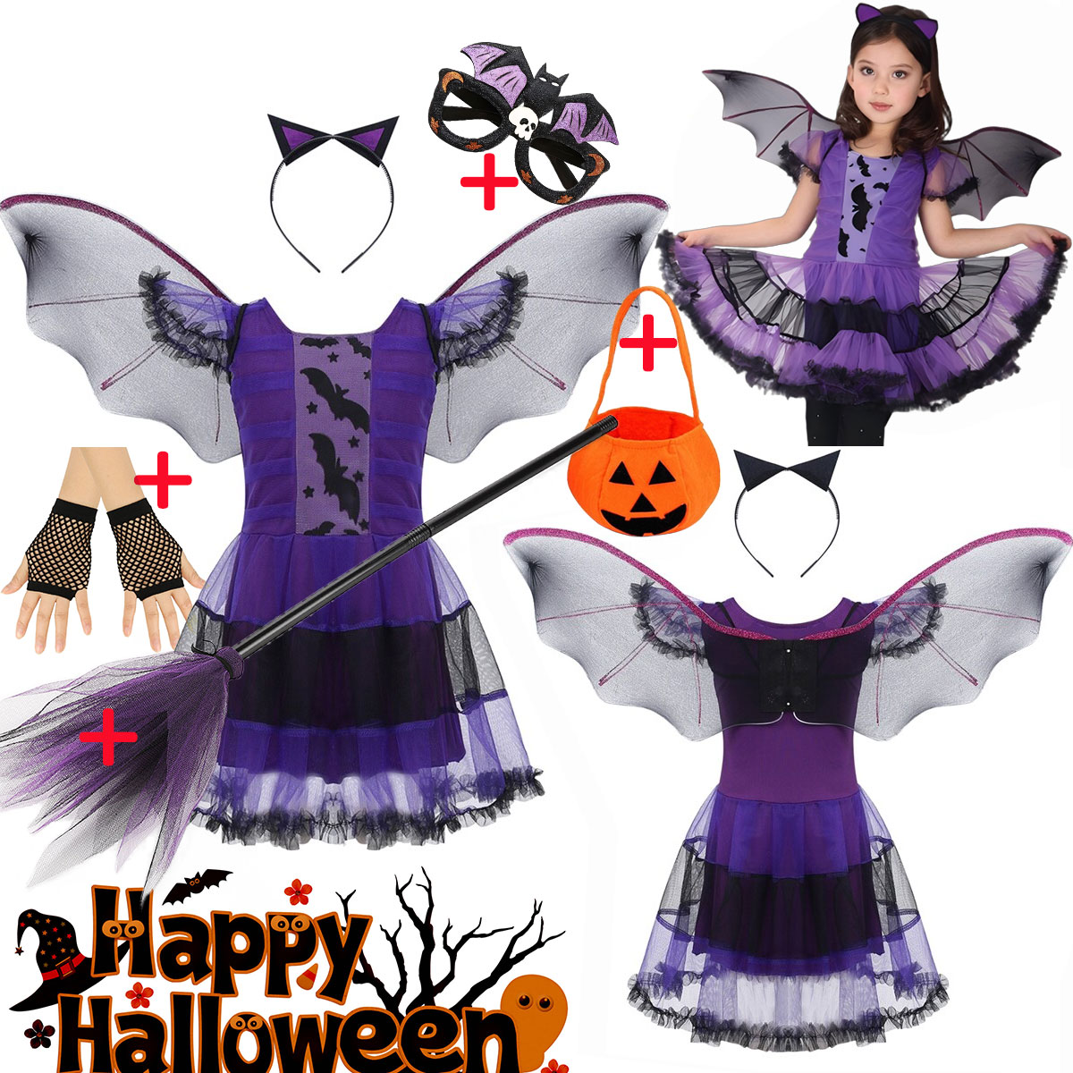 Cosplay Bat Prop - Mädchen Fliegende Fledermaus Cosplay Kostüm Halloween