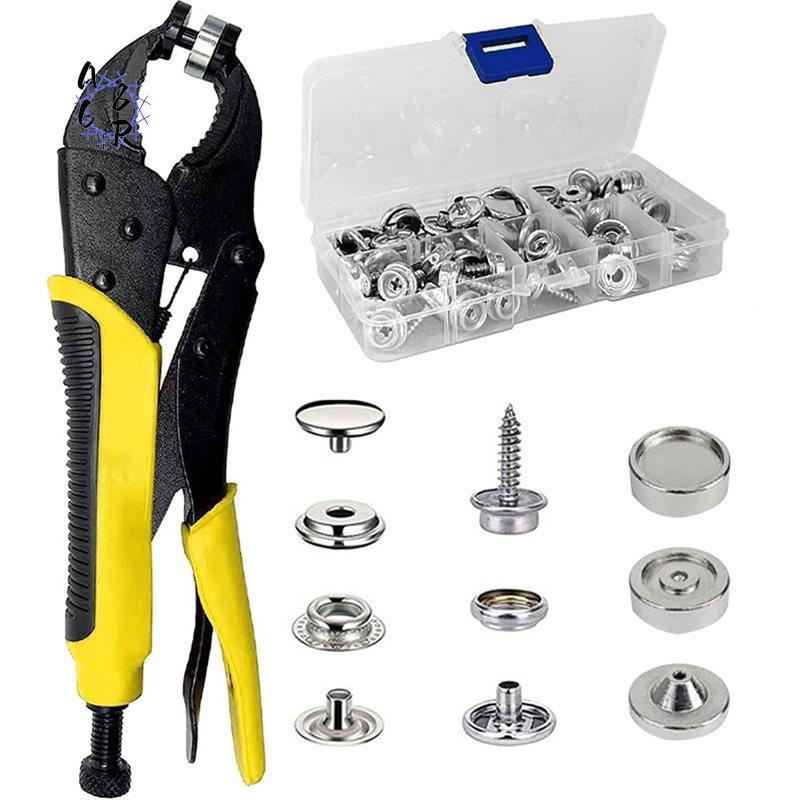 Snap Plier Setter - A68P-Hochleistungs-Druckknopf-Werkzeugset mit 25 Druckknopf-Sets, Druckknopfzange für
