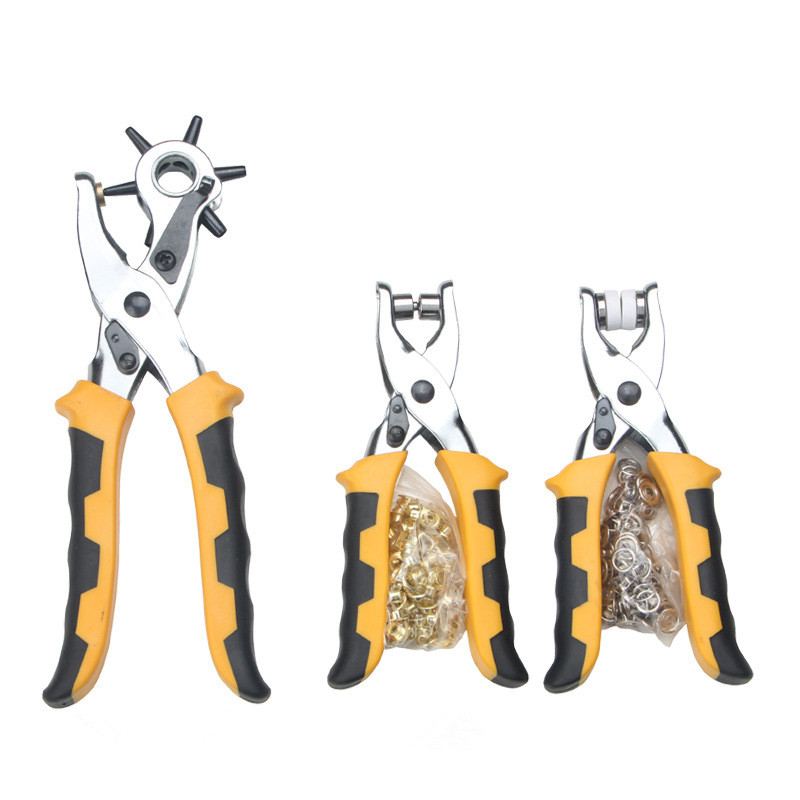 Snap Plier Setter - Lederbearbeitungs-Werkzeugset 3-in-1: Ösenzange, Druckknopf- und Ösen-Setzer