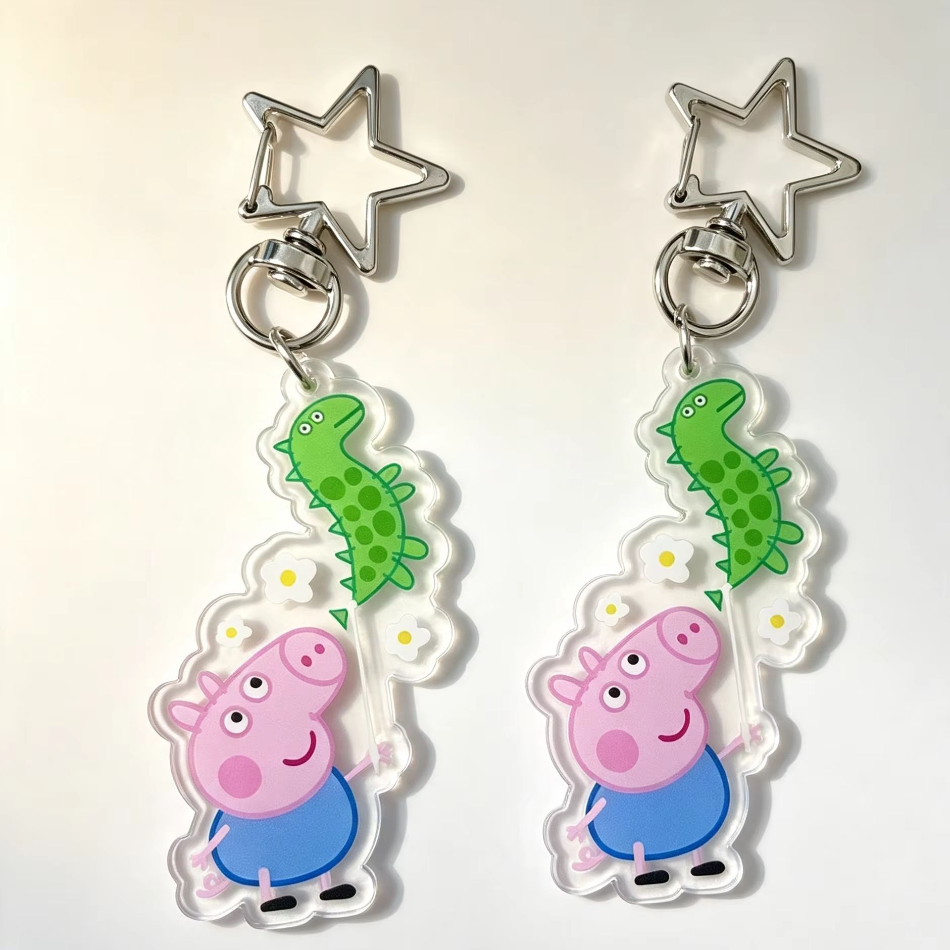 Cosplay Prop Diy - Peppa Pig George Acrylfigur Schlüsselanhänger Lebendiger