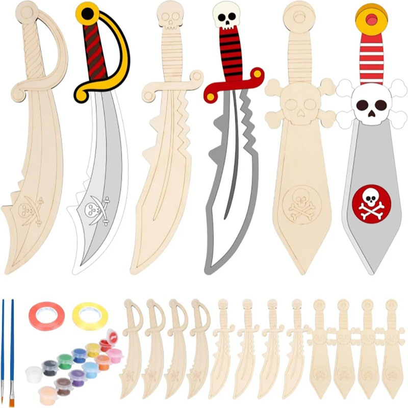Holz DIY Zeichnung Pirat Holzs – Cosplay Prop Painting Bewertung und Preis